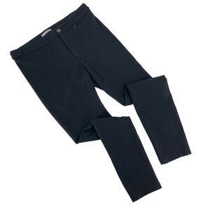 VINCE Black Ankle Zip Fly Double Button Pull On Stretchy Knit Work Career Pants